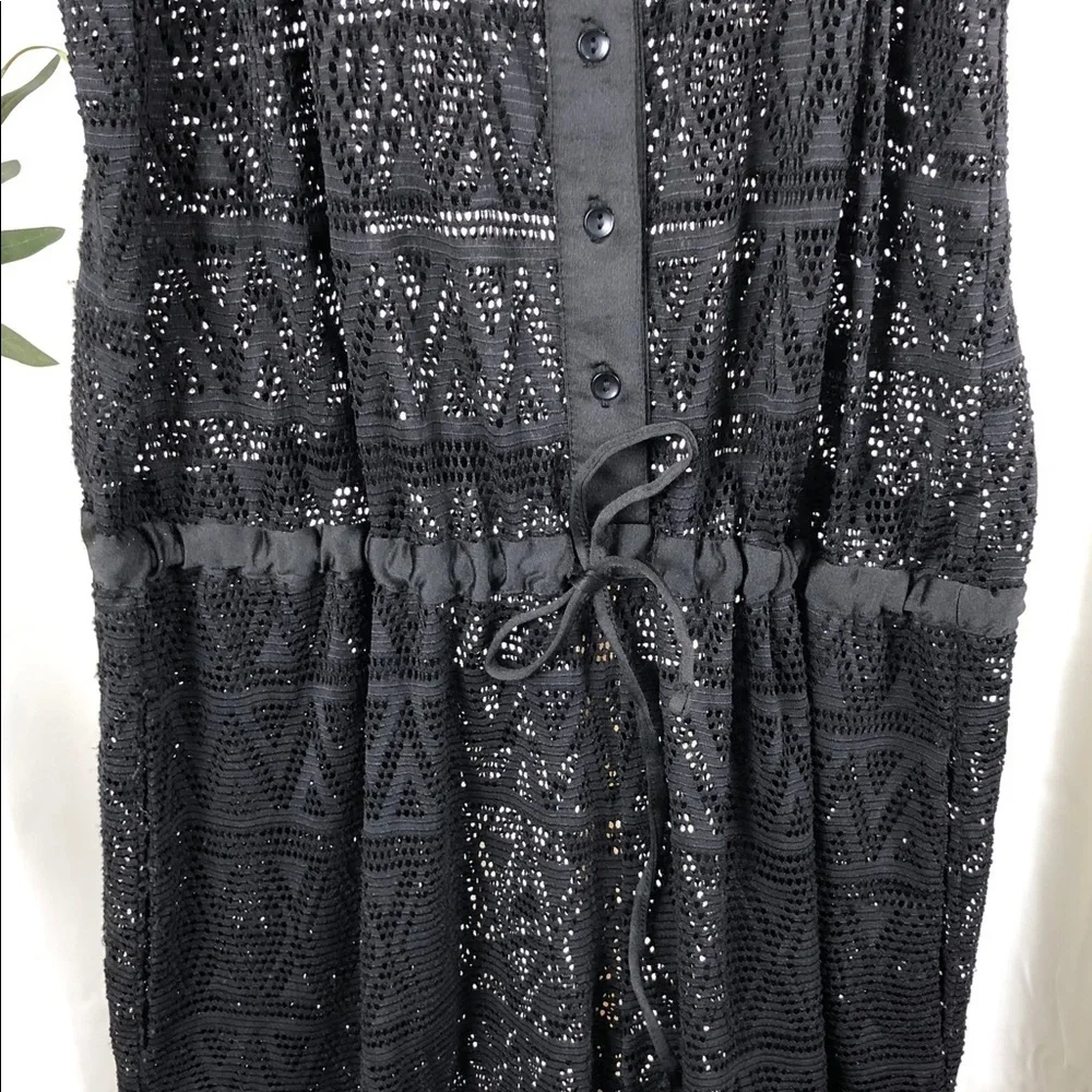Elegant Black Lace Jumpsuit Swim Coverup Sz M (S2)